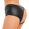Damen Metallic Glänzend Schrittfrei Booty Shorts Niedrige Panties Unterwäsche