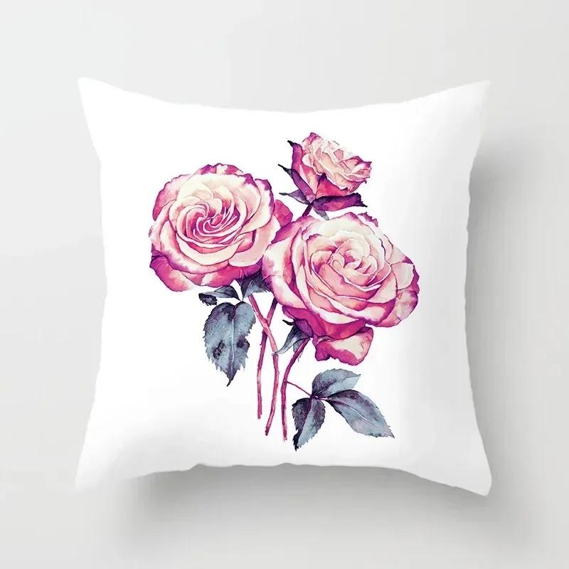 Cute Nordic Simple Flowers Home Decoration Simple Square Decorative Cushion Cover Sofa Pillow Cover