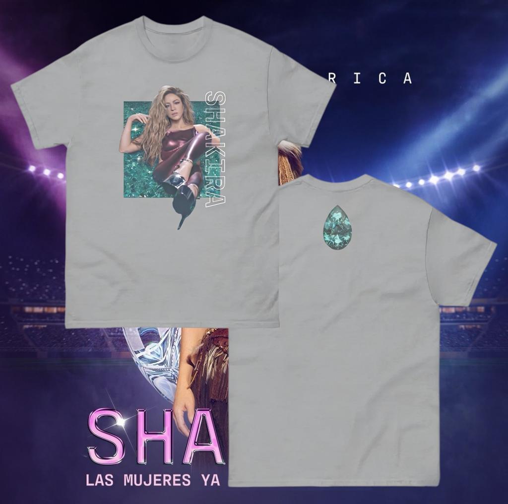 2026 Shakira World Tour Maglietta Popolare Unisex Girocollo 100% Cotone Manica Corta Y2k Oversize Moda T-shirt da Donna per fan
