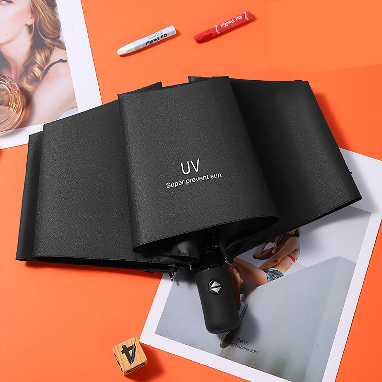 

Automatic UV Umbrella Folding Umbrella Advanced Rain and Rain Umbrella Sun Umbrella Sunscreen and UV Protection.zwq чёрный