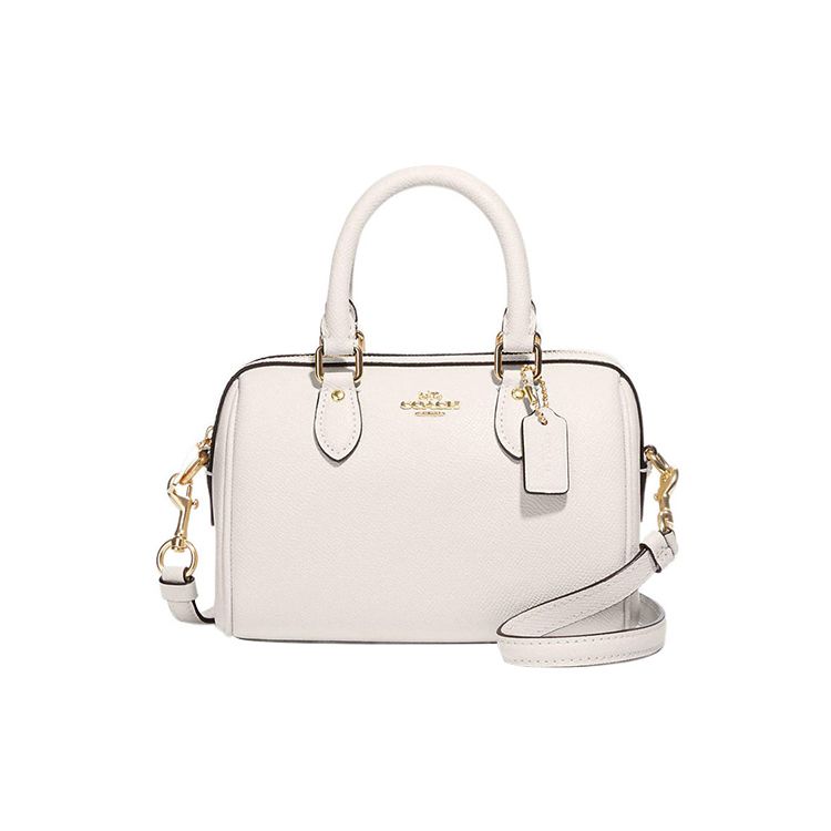 

Coach Rowan 18 Zipper Closure Crossgrain Leather Handbag Shoulder Bag Crossbody Bag Small Women handbags White CH157-IMCHK Gift Box Sets (Basic Set+Black Box)