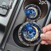 Spill-proof Car Coaster 2PCS Coasters, Easy Clean Round Cup Holder, Wear-Resistant Accessory Decorative for Desktop Home Bar Kitchen Travel