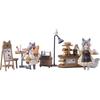 RIBOSE DLC Series "Teatime Cats Scene" Nyan Town "Bakery" Staff & Customer Set, Non-Scale ABS & PVC Painted Complete Figure