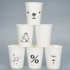 2025 New 50pcs Disposable Cartoon Cute Cups White Thicken Durable Cups for Hot and Cold Drinks Household Party Office Coffee Cup