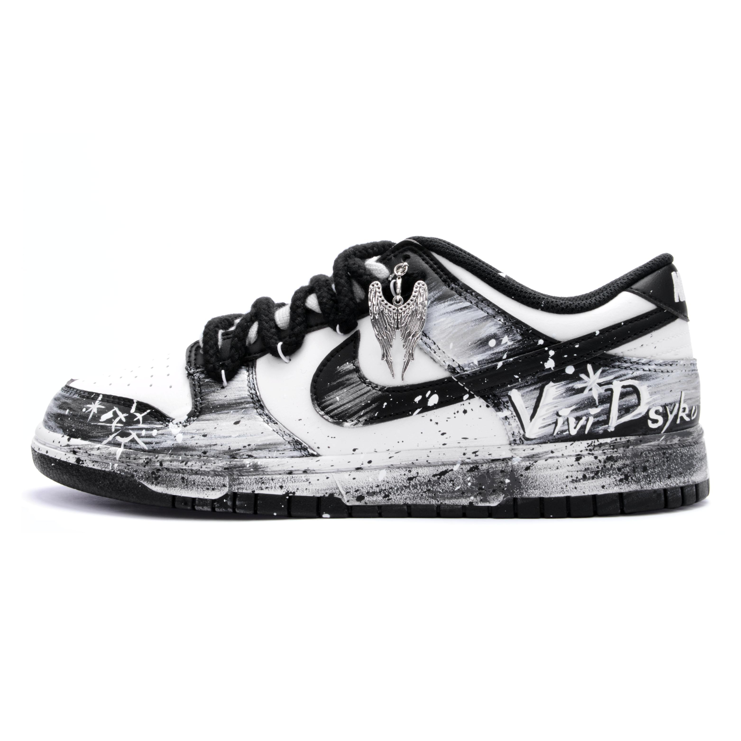 

Nike Dunk Abrasion Resistant Low top Skateboard Shoes Unisex Black White DD1391-100(Team1326-) 37.5