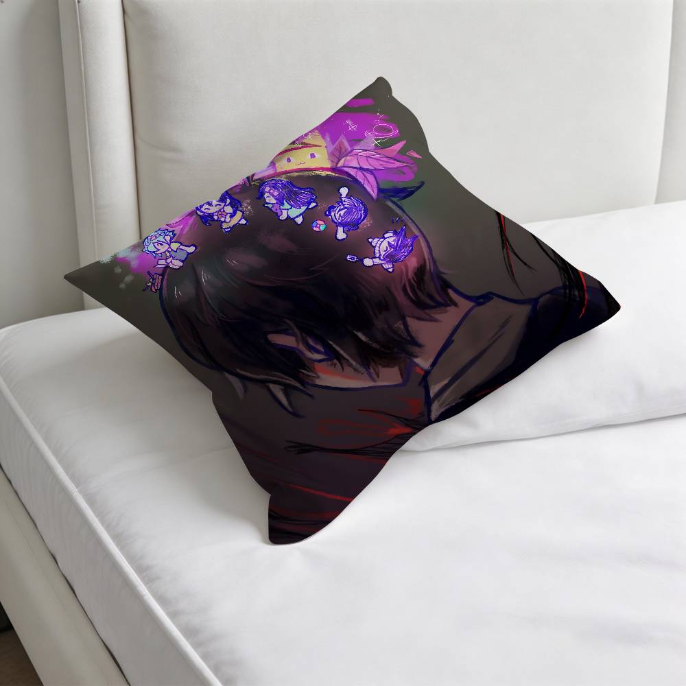 Cool OOmoriS Game Square Pillow Cover Decorative Throw Pillow Case for Sofa Couch Bed Home Car Living Room Decoration