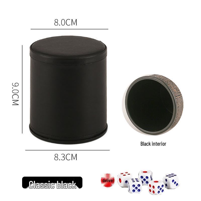 Velvet Lined Leather Dice Shaker Cup for Personalized Bar or Tavern