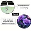 1/4Pcs Bathroom Shower Curtain Set Purple Rose Print Bathroom Curtain With 12 Hooks Non Slip Rugs Toilet Cover Mat Bathroom Partition