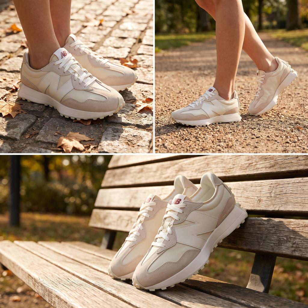 New Balance 327 Scarpe da ginnastica unisex kaki Marrone Bianco MS327DA