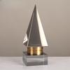 Sleek Conical Geometric Art Crystal Ornament Top Decorations Premium Model Living Room Home Handicraft Decorations