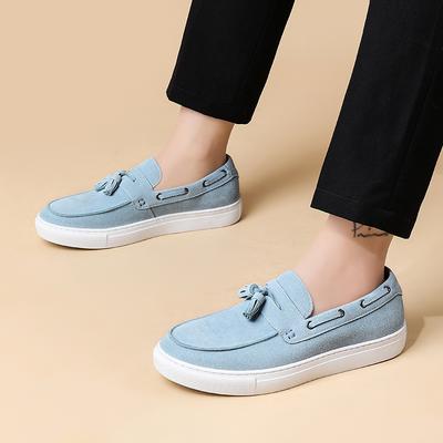 Designer New Men's Suede Leather Loafter Platform Tassels Leisure Shoes Male Walking Dress Wedding Footwear Zapatos Hombre