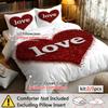 Love Printed Comfortable Bedroom Duvet Cover And 1/2 Pillowcases Set Digital Print Machine Washable Bedding Collection