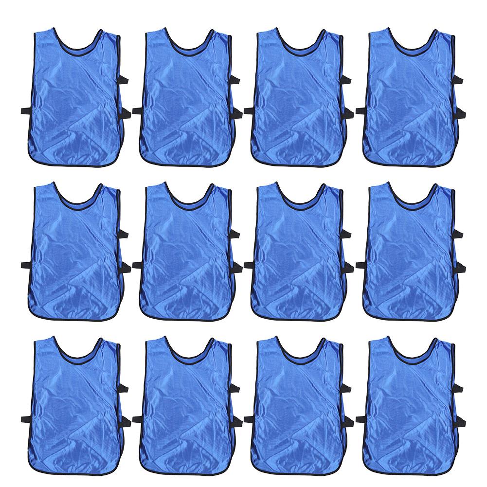 12 pcs Gilet d'entraînement adulte Doux pour la peau Débardeurs d'entraînement d'équipe Taille unique pour Football Basket-ball Sports