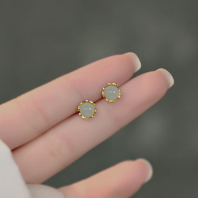 S925 Silver Needle Pearl Stud Earrings for Women