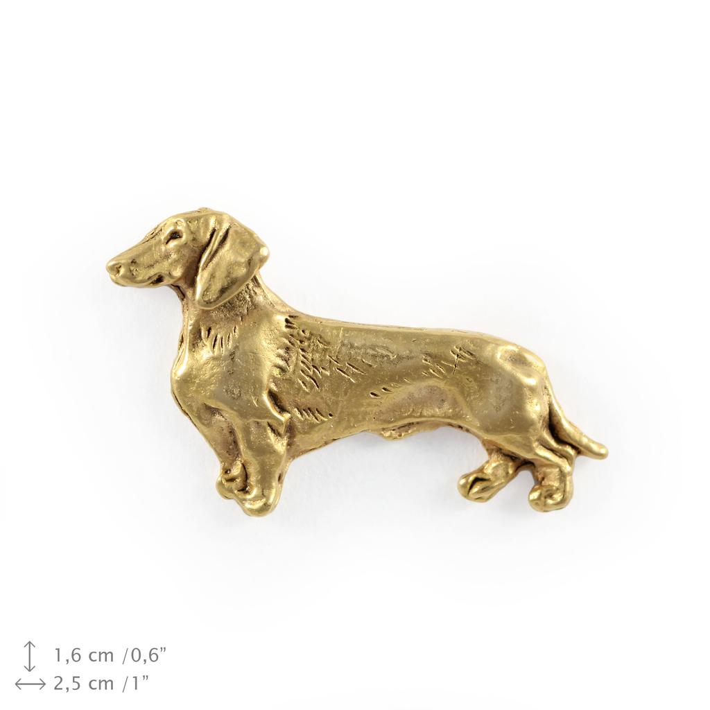 Dachshund - gold-plated pin brooch, elegant dog ornament, unique pin by Art-Dog brand