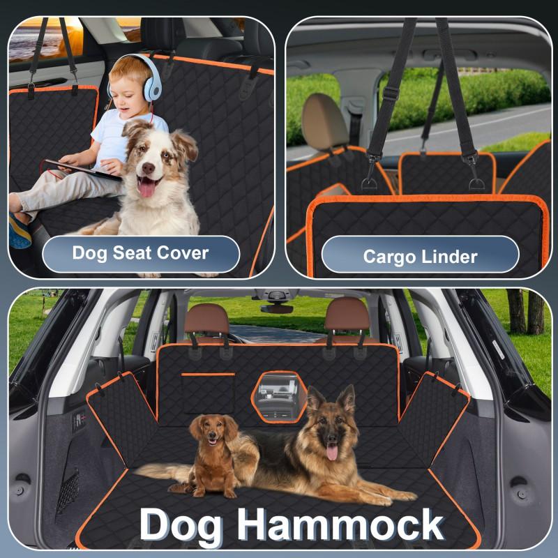 Dog Car Seat Cover Rear Bench - Heavy Duty Waterproof Pet Mat With Mesh Ventilation Thick PP Cotton Padding