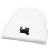 Cute Knit Beanies Embroidery Knit Cap Casual Embroidered Cat Knitted Hat  Winter