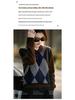 Women's 2025 Autumn/Winter Retro Argyle Patchwork Polo Collar Knitted Sweater - Loose Casual Fit