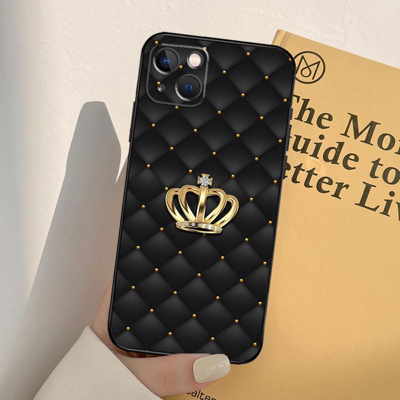 Quilted Texture Sofa Pattern Crown Phone Case For iPhone 17 16 14 13 12 11 15 Pro Max mini XR 16e 15 16 Plus 17 Air Full Cover