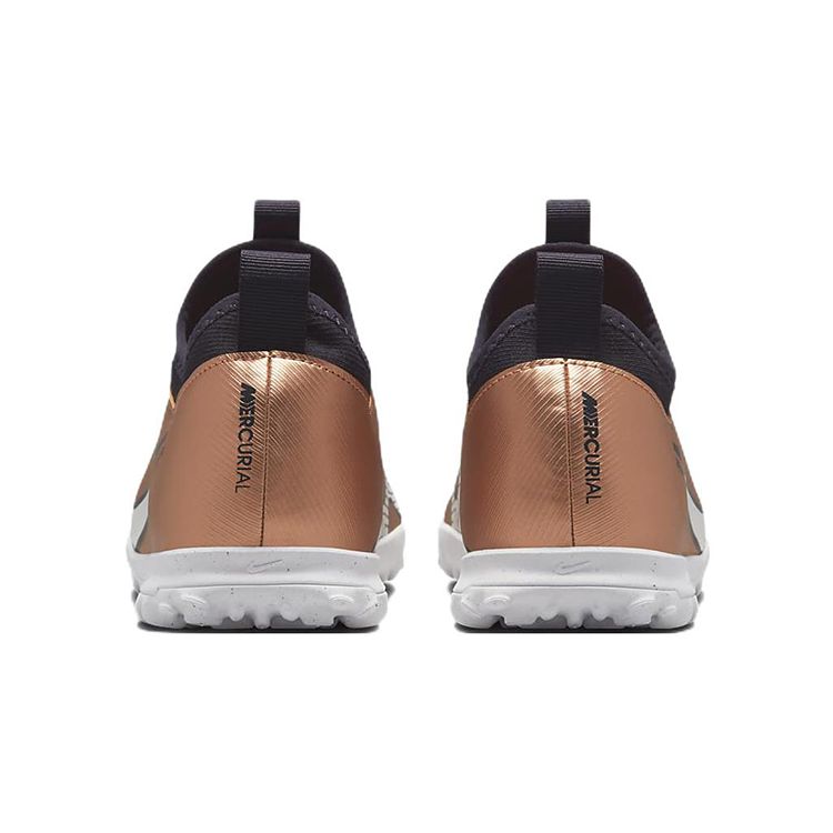 Nike Zoom Vapor 15 Academy Round Toe Lace-Up Multi-Ground Anti-Kick Durable Low-Top Soccer Shoes Kids Sneaker Gold Black DR6052-810