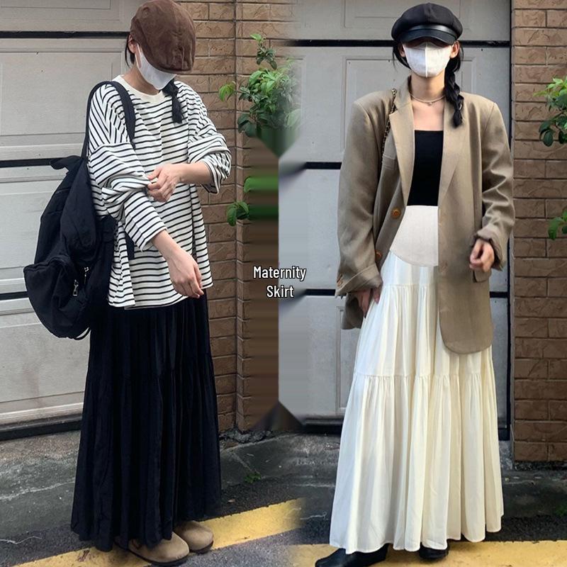 

Maternity Patchwork Drape Skirt - Spring/Autumn 2025 M чёрный