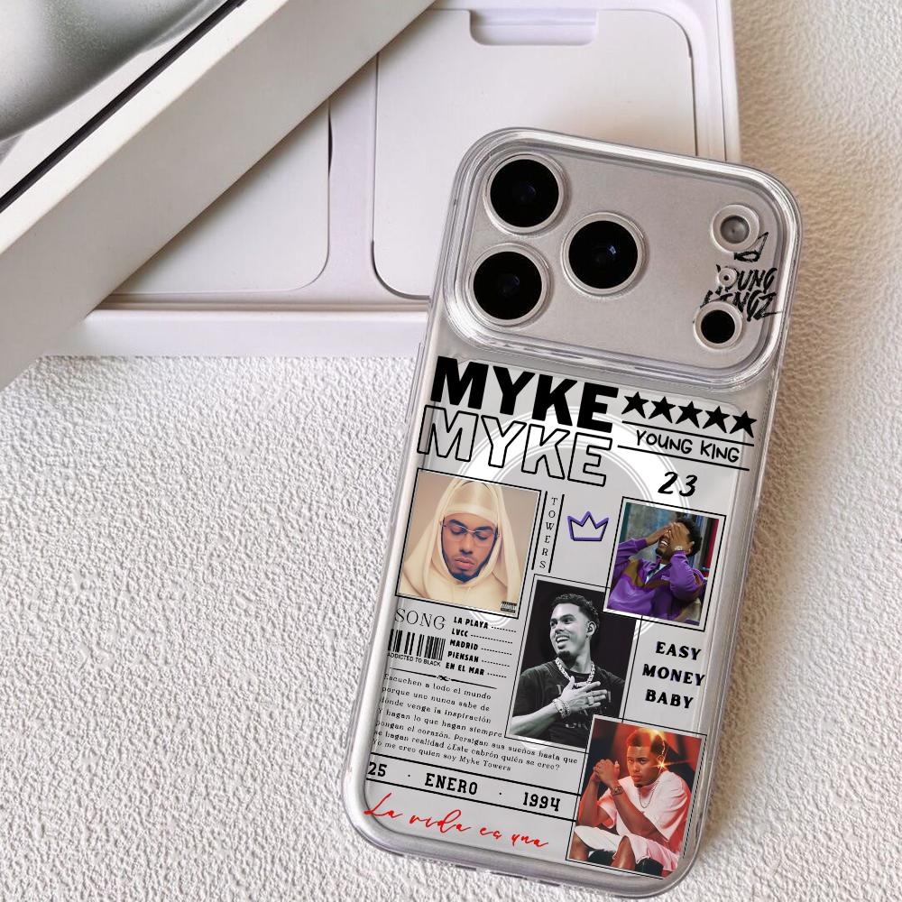M-Myke TowerS Singer Phone Case For iPhone 17 16 15 14 13 12 Pro Max Plus With Magnetic Crystal Clear Case Wireless Charge
