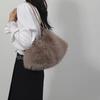 Soft Faux Fur Hobo Bag Warm Women Handbag Retro Plush Tote Bag  Autumn Winter
