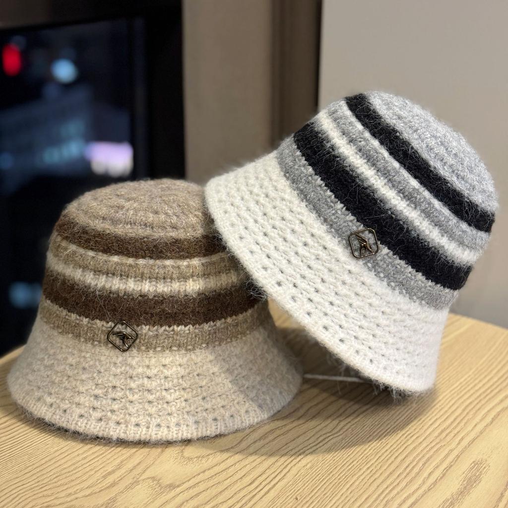 Knitted Ear Protection Fisherman Hat Women's Autumn and Winter Warm Woolen Hat Temperament and Face Small Japanese Style Bucket Hat Basin Hat