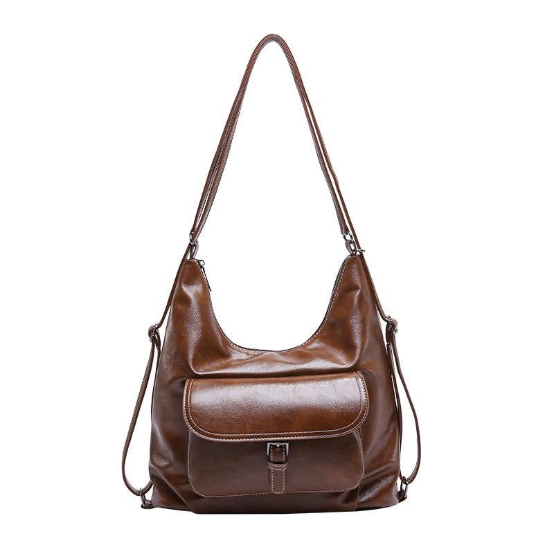 Niche retro large-capacity bag women's autumn and winter new commuter shoulder bag Maillard multi-purpose backpack