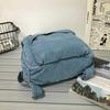 Women's Retro Solid Color Denim Backpack - Perfect for Students and Outdoor Travel