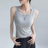 Cotton Sleeveless Tank Top With Wide Straps For Summer Yoga And Beach Wear