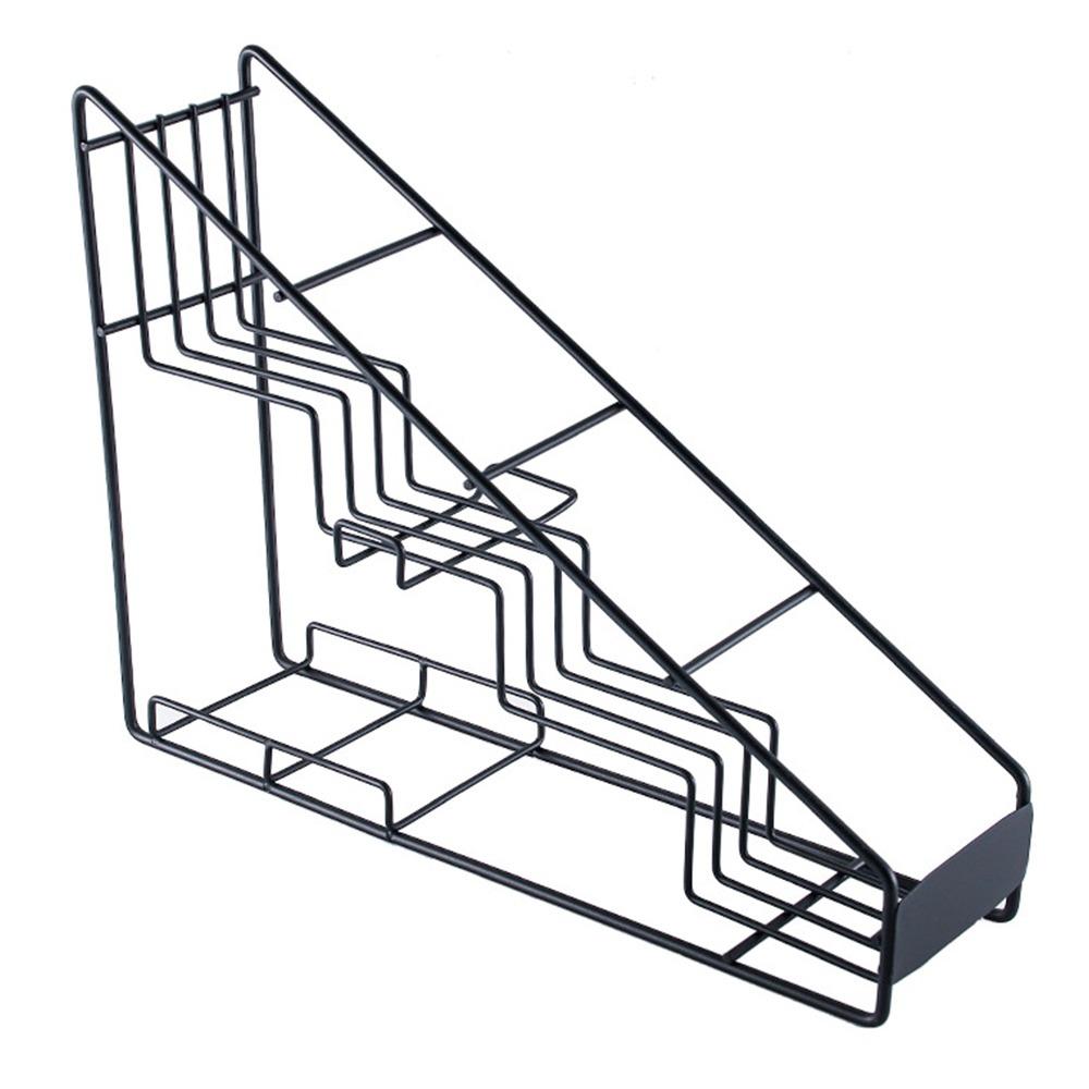 

4 Grids Syrup Bottle Display Stand Black Spice Rack for Cabinet Cafe Countertop чорний