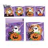 Small Plastic Bags for Treats 100 Pcs Halloween Treat Bags, Self Adhesive Seal Clear Candy Dessert Cute Cartoon Pouches Cookie Trick or Party