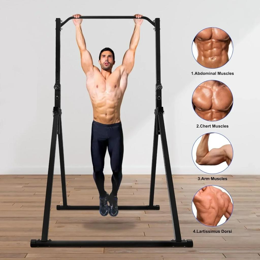 Trainings Klimmzugstange, 200 kg Tragfähigkeit Dreieckige Klimmzugstation, Verstellbare Höhe, Heim-Fitnessstudio-Ausrüstung