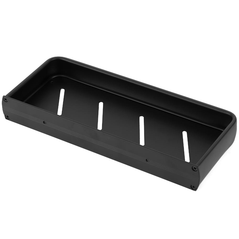 Black Storage Rack Space Aluminum Shower Shelf Sturdy Bathroom Organizer Space Saving