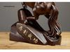 Ebony Wood Horse Carving: Solid Wood Ornament for Success - Handcrafted Home & TV Cabinet Decoration, Opening Gift