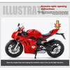 1/9 Skala Ducati Panigale V4S Off Road Motorsykkel Legering Støpt Motorsykkelmodell Lyd & Lys Skrivebordsdekorasjon Utstillingsserie Gaver