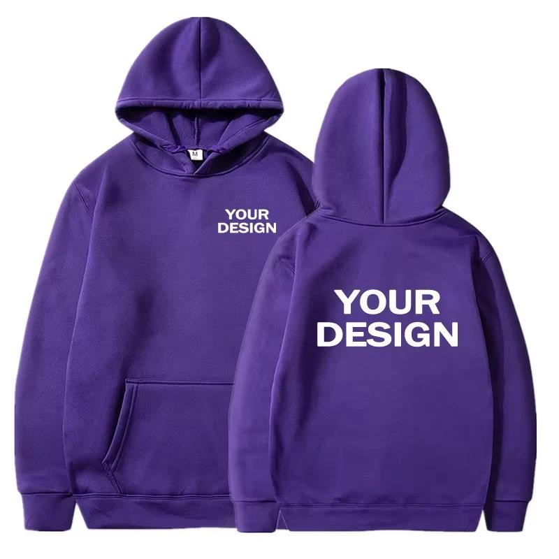 2025 Custom Prints Men's Women's Hoodies Loose Casual Wear Solid Color Hoodies Long Sleeve Hooded Personality Streetwear Sweatsh