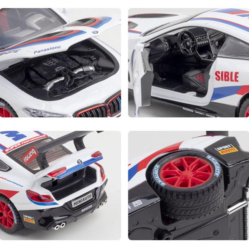1/32 Scale M8 GET Diecast Car Model Toy, Pull Back Toy Vehicle with Sound and Light for Kids Toddler Boys Girls Gift Collection