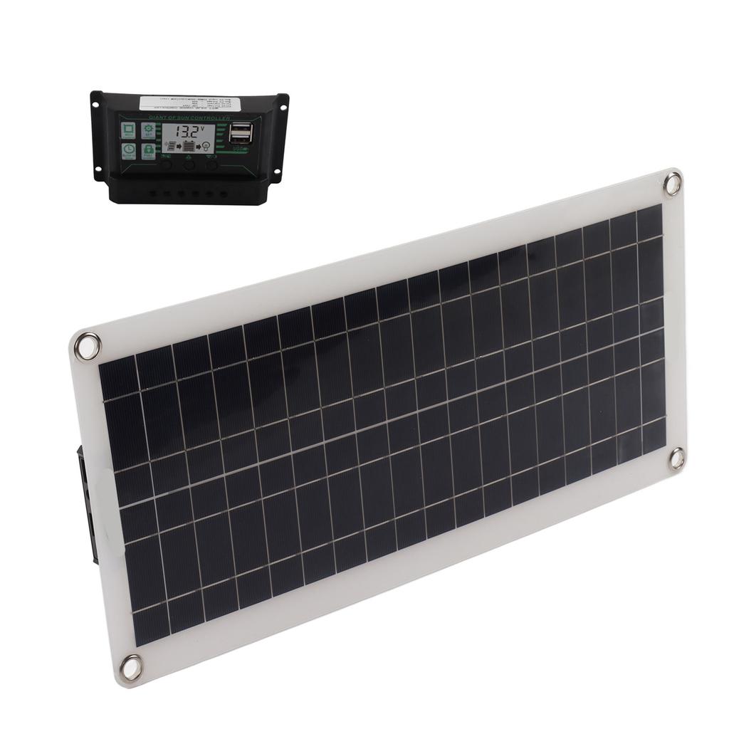 30W Solar Panel 30A Charger Voltage Controller Kit Polycrystalline Silicon for 12V Car RV Boat Marine Trailer