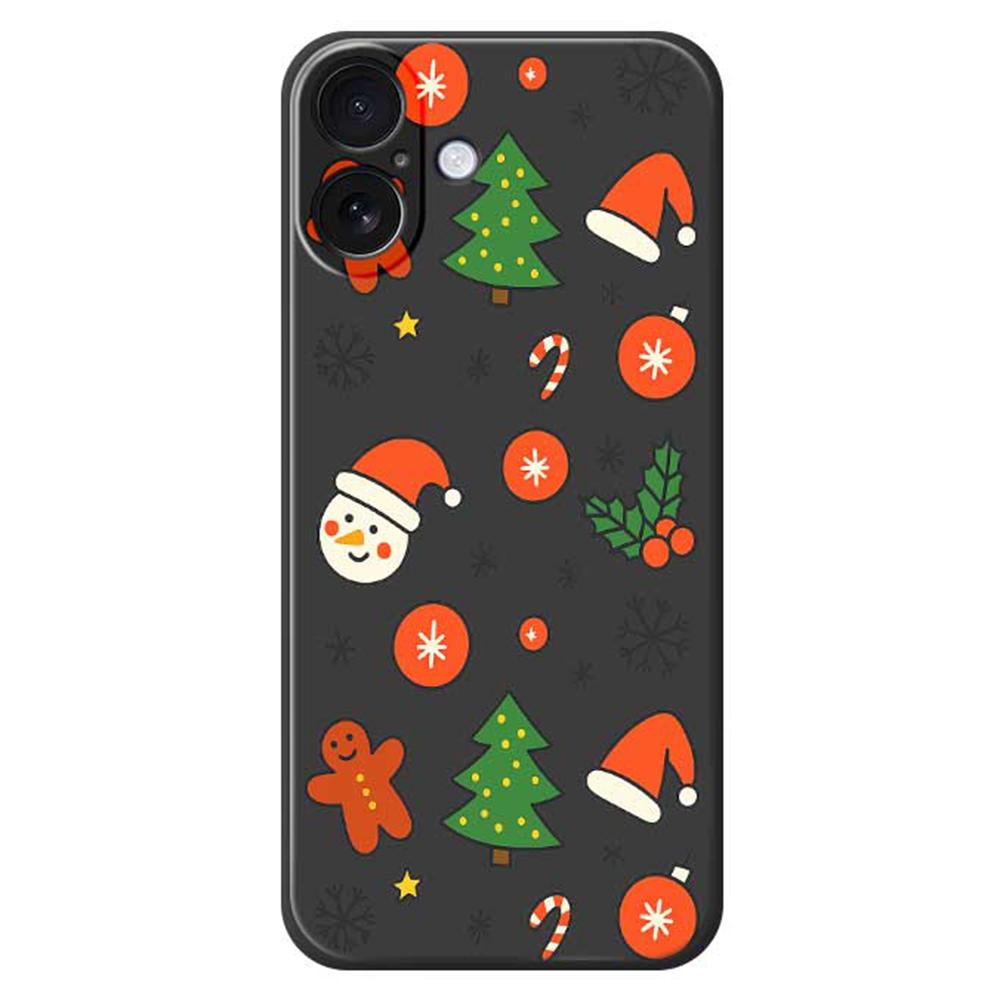 For iPhone 17 Case Lovely Christmas Pattern Printing Straight Edge TPU Phone Back Cover
