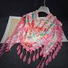 Sun Protection Printed  Wraps with Tassel Flower Triangle Headband Vintage Lace Scarf  Four Seasons
