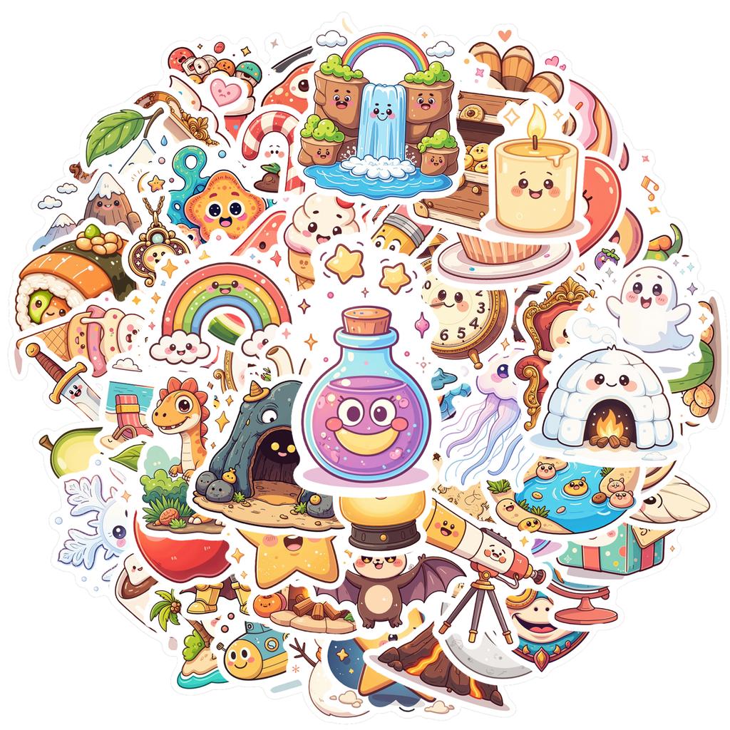 35-100pcs Cartoon Stickers Kawaii Cute Waterproof Graffiti Aesthetics Phone Laptop Diary Guitar Suitcase Sticker Decals