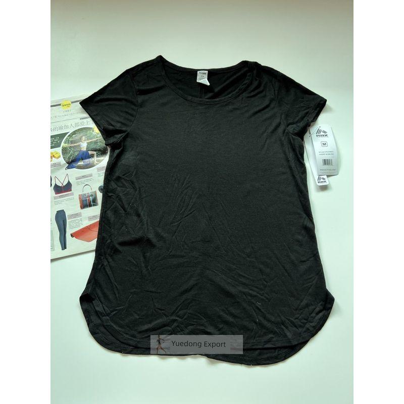 

and American Single Exercise Workout Clothes Women s Chubby Girl Plus Size round Neck T-shirt Quick-Drying Breathable Modal Cotton Top Casual T Black C12-3 S [Recommended Bust Size Is Around 89]
