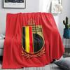 Belgium National Football Printed Flannel Blanket, Soft Throw for Bedroom Sofa, Washable,soccer Fan Merchandise, Great Gift.