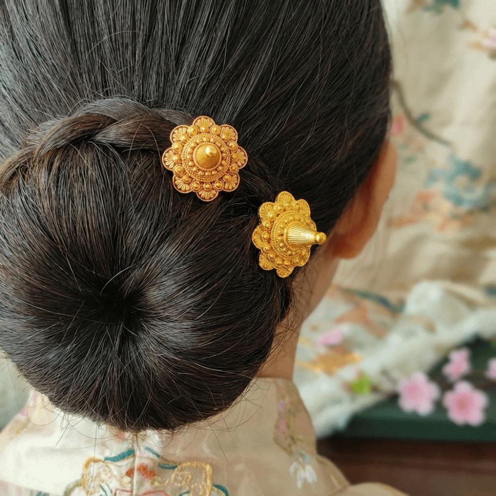 Vintage Thai-style Flower Hairpins Traditional Festivals Hair Bun Hair Stick Pins  Party Banquet