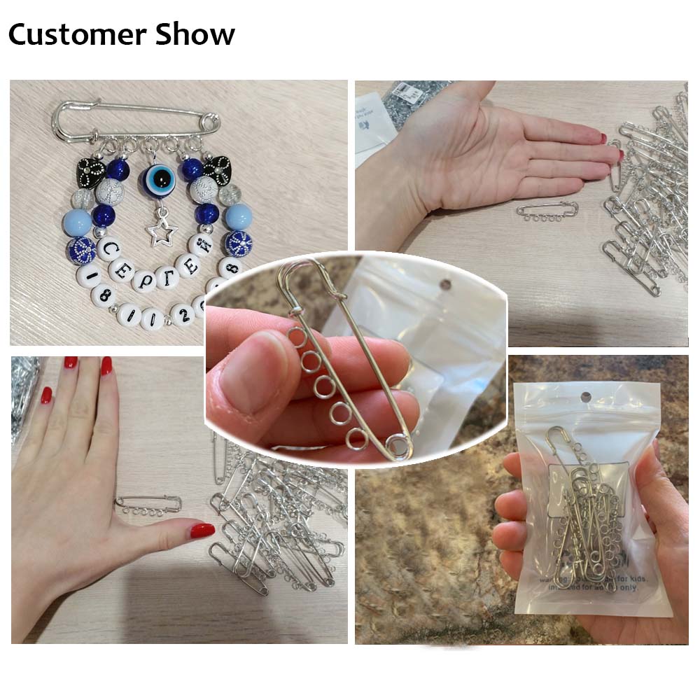 Handmade With 3 Holes Wedding Party Dress Elegant Iron Safety pin Corsage Accessories Brooches Pin