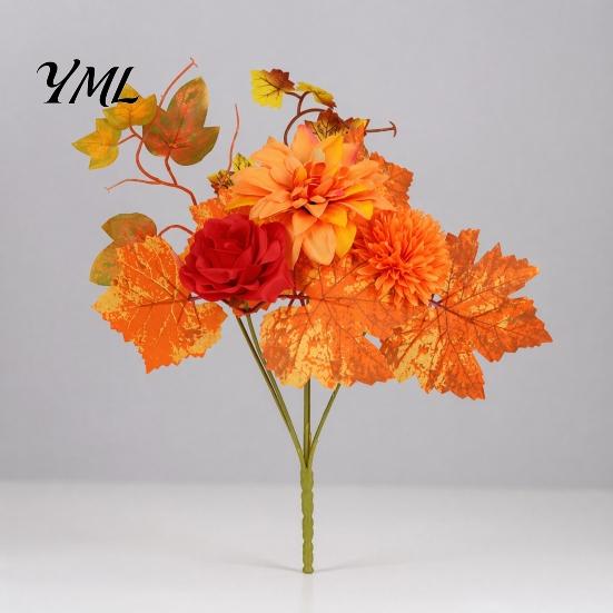 Realistic Faux Flowers for Modern Home Artificial Fall Flowers, Silk Flower Arrangement, Bouquet Decorative Greenery Living Room Decor Wedding