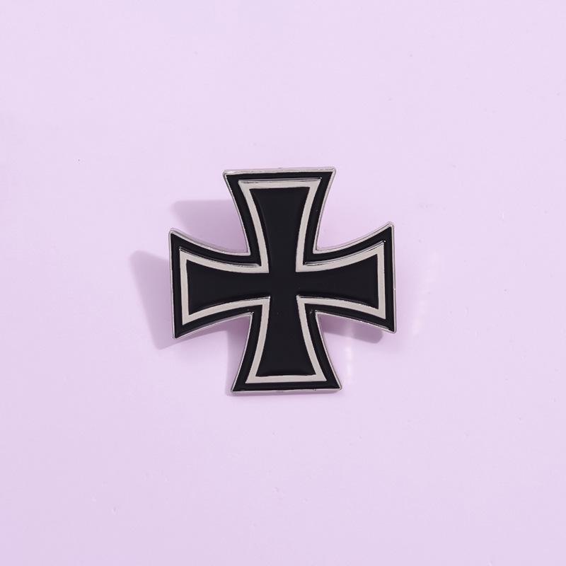 Spilla a Croce Nera Stile Dark Moda - Accessori Personalità Halloween