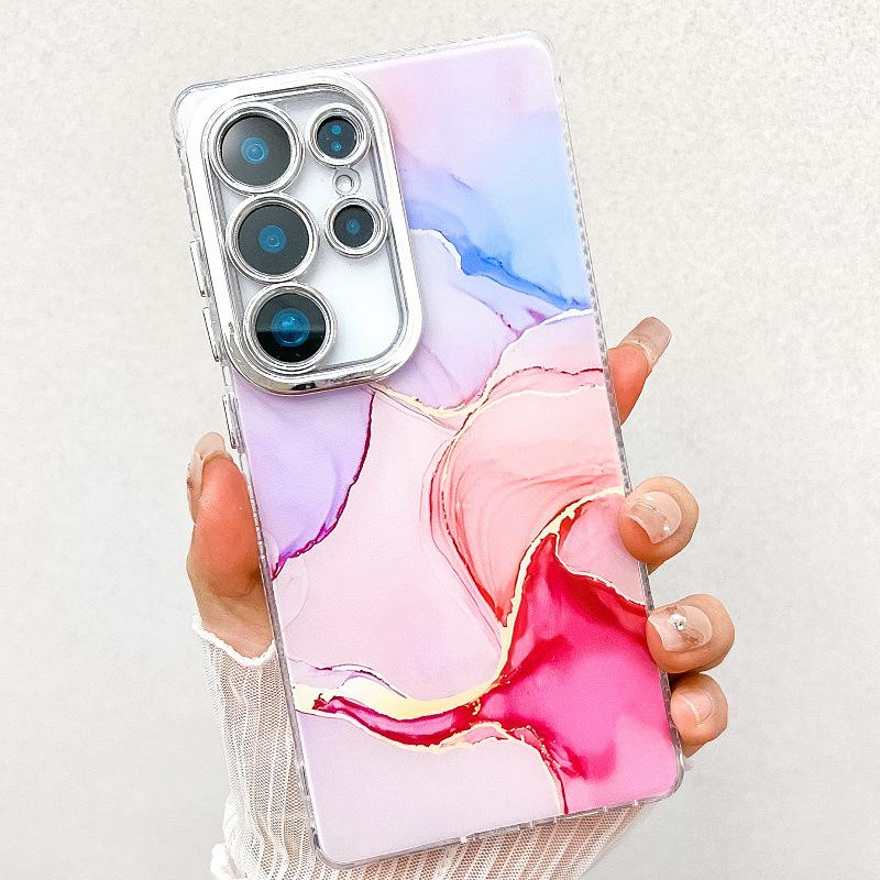 Suitable for New Samsung S25 Ultra Mobile Phone Case S24plus Double Sided Coated Imd Electroplated Marble A55 Case